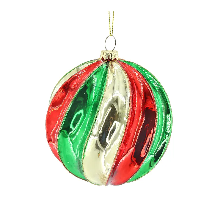 Buona qualità personalizzato ornamenti di natale di vetro colorato albero a sorpresa palle fai da te palla di vetro con neve di natale