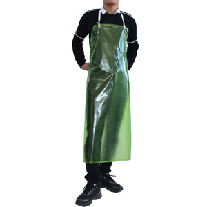 <b>Pvc</b> Waterproof <b>Apron</b> Transparent Green For Cooking Kitchen Use With Oil Proof Waistband Daily Wear Safety Protection - Product Image 4