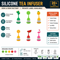 Silicone thee-infuser met roestvrijstalen gaas, losse theebladzeef, schattig en origineel ontwerp, cadeau voor thee-liefhebbers