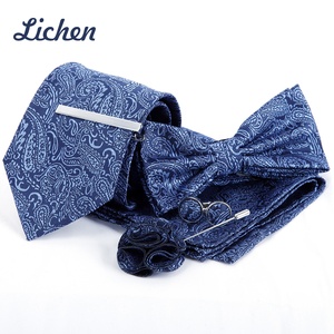 Набор мужских свадебных аксессуаров из полиэстера с геометрическим узором на шею - Product Image 3