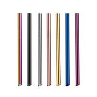 Ensemble de paille Boba en acier inoxydable 316 réutilisable et écologique de vente chaude pailles pliées de 12mm emballées individuellement avec brosse de nettoyage
