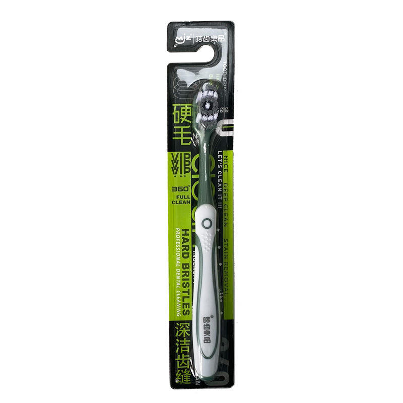 Hard-bristled toothbrush, 130 models, green.