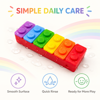 Collier sensoriel en silicone à mâcher en forme de bloc de construction pour enfants, jouet de dentition et de stimulation motrice orale