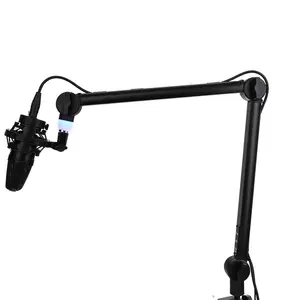 MA618 ALCTRON Deluxe Aluminum Scissor Arm Microphone Stand Adjustable Broadcast Recording with Flexible Suspension Mounts Stand