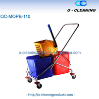 O-Cleaning Hotel Restaurant Krankenhaus Side Squeeze Wringer Kommerzieller Mopp eimer 23Liter Reinigungs caddy mit Rädern, Beschichtung rahmen