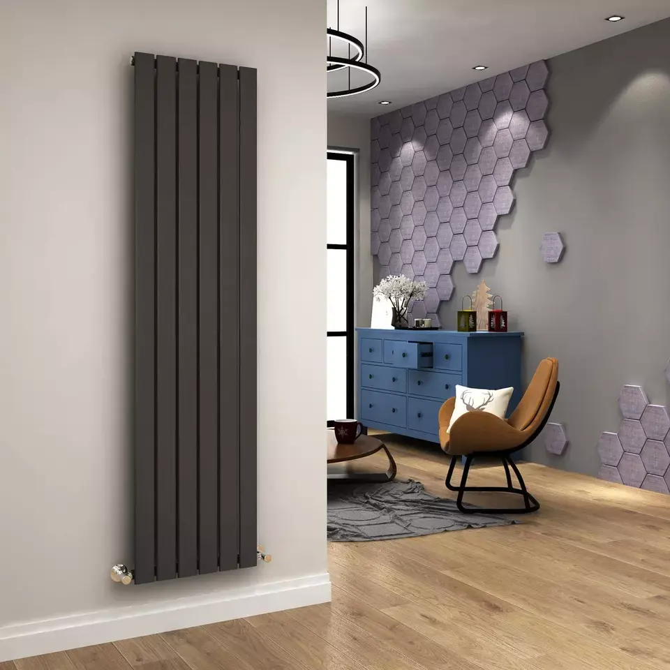 Radiatori a colonna verticale radiatore moderno a riscaldamento centralizzato a pannello piatto singolo grigio