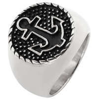 Bague en acier inoxydable pour hommes, bijoux fins, tendance Hip Hop, motif ancre de Pirate, vente en gros