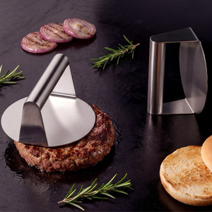 Presse à hamburgers et à galettes de viande en acier inoxydable extra épais et robuste, presse à viande commerciale pour galettes de bœuf - Product Image 1