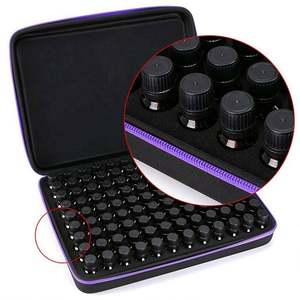 108 Essential Oils Carrying <b>Case</b> Holds 5ml 10ml 15ml Bottles <b>Hard</b> <b>Shell</b> Exterior EVA Essential Oils Storage Organizer Bag - Product Image 4