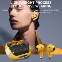 Earbuds Nirkabel C107 Lampu RGB BT V5.3 5 Jam Waktu Putar Headphone, Headset Bentuk In-Ear TWS Fidget Spinner Kotak Pengisi Daya Bluetooth