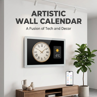 Horloge de Jour pour Personnes Âgées WiFi 15,6 Pouces FHD IPS Écran Tactile Synchronisation ICAL Hub de Rappels pour Soins aux Seniors Calendrier Électronique Intelligent Prise en Charge MP4