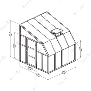Adjuntar a la pared diseño solárium <span class=keywords><strong>barato</strong></span> 4mm doble pared, policarbonato, perfil de aluminio, perfil de efecto invernadero - Product Image 6