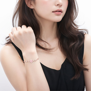 Collier en cristal de fleur, or rose, bijoux pour femmes, cadeau de remise de diplôme - Product Image 2