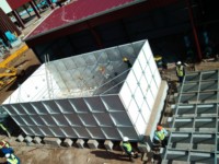Réservoir d'eau en FRP/GRP certifié WRAS, conteneur de stockage sectionnel SMC, réservoir d'eau modulaire en fibre de verre pour l'alimentation en eau potable