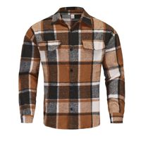 Chemise longue ample vintage pour homme à manches longues, motif écossais mandarin, respirante et chaude, anti-plis, idéale pour le printemps