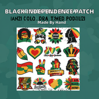 Patchs thermocollants en PVC brodés en chenille, motif cœur et fleur, faits à la main, sur le thème de la Fête de l'Indépendance, pour chapeaux