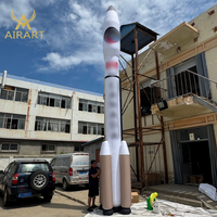Modèle de fusée gonflable de 8m de haut pour la décoration d'activité d'exposition d'espace de musée