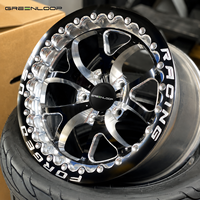 Jantes de course en aluminium forgé léger GL Black 15x10J 17x10J 5x4.5 7.9 Backspace Beadlock pour Mustang GT Drag Racing