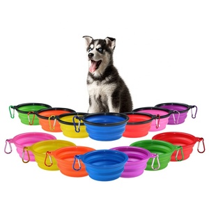 Tigela de Viagem para Cães Dobrável e Colapsável em Silicone Ecológico com Compartimento para Comida e Água, Portátil para Uso ao Ar Livre - Product Image 2