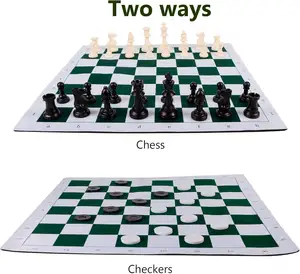 CHRTمجموعة شطرنج بلاستيكية للسباقات مجموعة شطرنج محمولة مع حقيبة للحمل