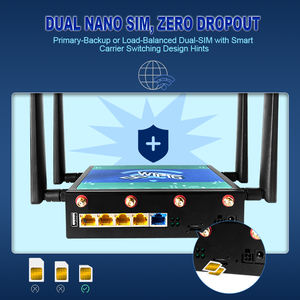 새로운 Openwrt 4G LTE 5G 차량 라우터 듀얼 밴드 3000Mbps 듀얼 SIM 4 LAN 포트 4 핀 와이드 전압 256M <span class=keywords><strong>DDR3</strong></span> 방화벽 QoS VPN - Product Image 2