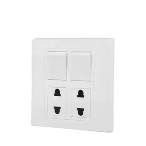 British Standard Fashionable 2Gang Switch With 4Pin Socket electrical accessories wall switch