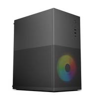 Gabinete de PC de Escritorio con Flujo de Aire Potente, Torre Compacta MATX, con Puertos Tipo C para Oficina, Color Negro