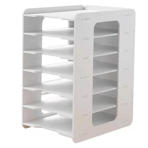 Simple Modern Vertical <b>File</b> Rack 7 Tier Desktop Organizer Removable Storage <b>Box</b> Office Document Holder Rectangle Standing Type - Product Image 4