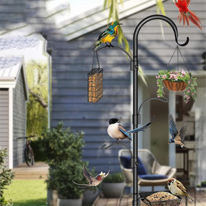 Mangeoire à oiseaux en métal TJ-017, 1,9 m, à poser au sol, pour extérieur, avec crochets de suspension, design durable - Product Image 1