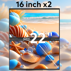 Écran d'extension portable pliable double 16 pouces QHD 2.5K LCD IPS pour ordinateur portable de jeu et de trading boursier, triple moniteur - Product Image 4