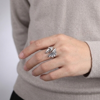 Bague en argent Sterling 925 pour hommes et femmes, anneau de Dragon rétro Punk Type d'ouverture de ptérosaure taille 5 à 9