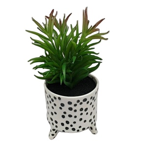 Maceta <span class=keywords><strong>de</strong></span> cerámica moderna <span class=keywords><strong>para</strong></span> decoración interior, pintura a mano, negra, barata - Product Image 3