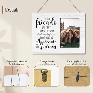 Cadre <span class=keywords><strong>photo</strong></span> en bois DIY pour l'amitié avec fente rotative pour photos et support réglable, format 4x6, pour affichage sur table - Product Image 6