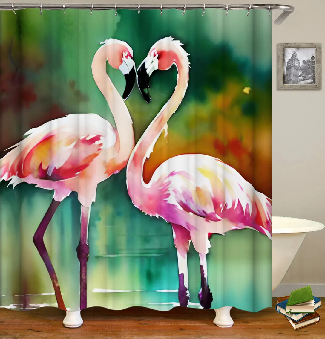 High Quality Luxury 3D Digital Printing Polyester Waterproof Bathroom Shower Curtain