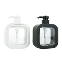 Flacon pompe carré en plastique vide de 300 ml et 500 ml pour emballage cosmétique, crème pour les mains, lotion corporelle, savon liquide, shampoing