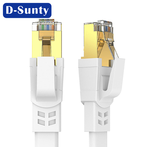 Cable Ethernet plano Cat8 de cobre desnudo 30AWG para redes LAN, cables Cat8 8P8C RJ45 con revestimiento de PVC, cable de conexión. - Product Image 3