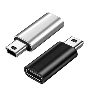 铝合金USB C型母对迷你USB 5p T公对母c型对公迷你usb 5p连接器适配器