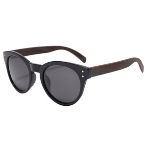 Nuevas Gafas de Sol Cat Eye con Montura de PC y Lentes TAC con Protección UV400, Unisex, Modernas, Redondas, de Madera de Bambú - Product Image 4
