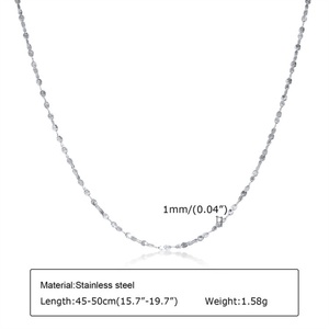 Fashion 316L Stainless Steel 18k PVD & Gold Plated Zircon Anniversary Women's Link <b>Necklace</b> <b>Chains</b> - Product Image 6