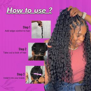 Extensions de cheveux synthétiques bouclés souples et légers de 165g pour tresses afro, lot vert, vente en gros, trame simple - Product Image 3