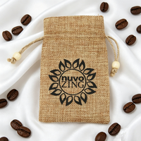 Sac en lin écologique personnalisé avec logo imprimé, petite pochette en toile de jute pour café, thé, emballage en jute, vente en gros