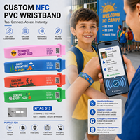 Bracelet intelligent NFC RFID en PVC pour campus scolaire, camp d'été, identification étudiante, contrôle des présences, sécurité, contact, impression de logo personnalisé