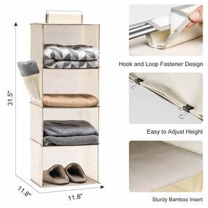 Hanging Closet Organizers and Storage 4-<b>Shelf</b> Closet Hanging Storage <b>Shelves</b> for Closet RV Clothes Organizer - Product Image 3