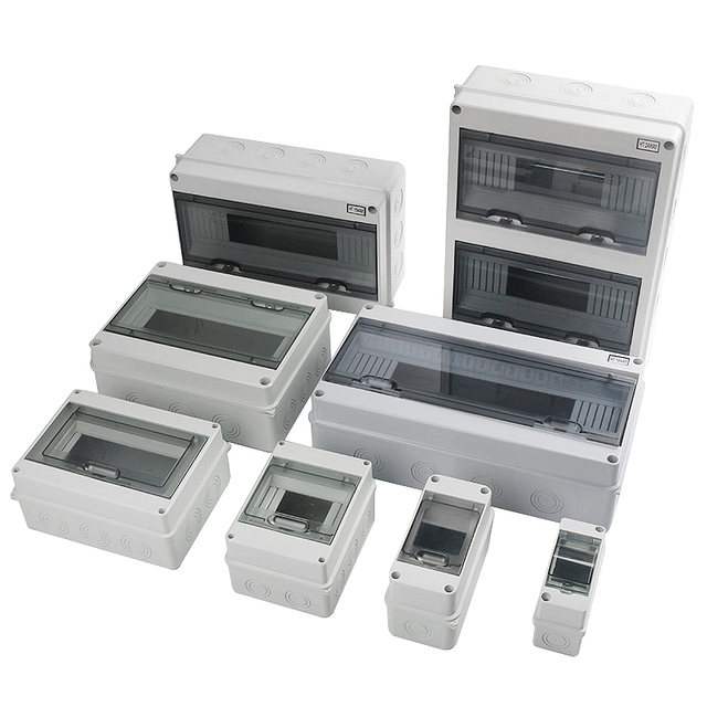Yutai OEM Outdoor Waterproof Plastic Power Box IP65 Circuit Breaker Panel Distribution Box HT-2ways 250V 10-63A Gray