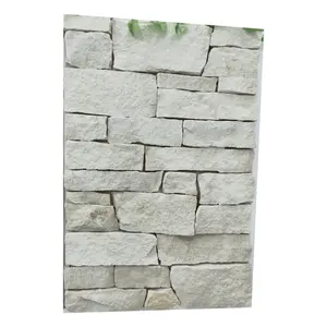 天然白色砂岩条纹松散石材墙板