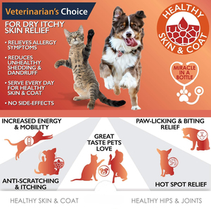 Integratore alimentare liquido per animali domestici con puro olio di salmone Alaskan per cani e gatti per sostenere la pelle morbida e il mantello lucido - Product Image 3