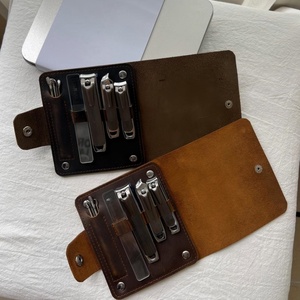 Boshiho Customized <b>Leather</b> Nail Clipper <b>Pouch</b> Slim <b>Pouch</b> Nail Clipper Pocket Short Nail Clipper Holder for Women - Product Image 4