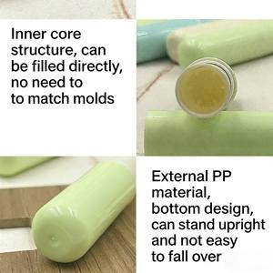 Tubo de Lápiz Labial Tipo Cápsula, Tubo de Bálsamo Labial DIY, Tubo de Bálsamo Labial con Cabeza Redonda - Product Image 3