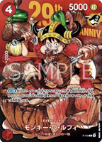 Tarjeta de papel con licencia oficial del 29.º aniversario de Monkey D. Luffy, OPCG P-159, para mayores de 14 años