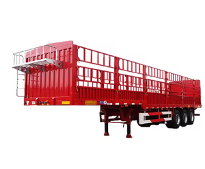 Semi-remorque à clôture en acier de 12 mètres, 3 essieux, 40 tonnes, robuste, personnalisée, neuve, à vendre - Product Image 1